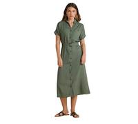 Long Tall Sally - LTS Tall Green Linen Button Midi Dress - Women's