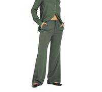 Long Tall Sally - LTS Tall Green Linen Tie Waist Trousers - Women's