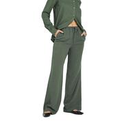 Long Tall Sally - LTS Tall Green Linen Tie Waist Trousers - Women's