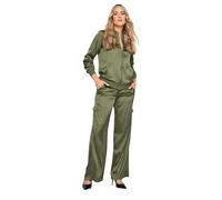 Long Tall Sally - Lts Tall Green Satin Wide Leg Trousers - Women's