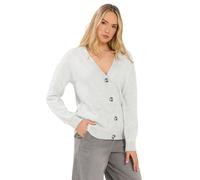 Long Tall Sally - Lts Tall Grey Tipped Detail Knitted Cardigan - Women's