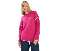 Long Tall Sally - LTS Tall Hot Pink Piped Crew Neck Jumper - Women's