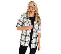 Long Tall Sally - LTS Tall Ivory Check Rolled Sleeve Shirt - Women's
