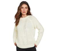 Long Tall Sally - LTS Tall Ivory Patchwork Cable Knit Jumper - Women's