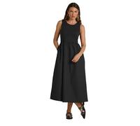 Long Tall Sally - LTS Tall Jersey & Woven Mix Fabric Midi Dress - Women's Black