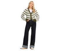 Long Tall Sally - LTS Tall Knitted Stripe Button Cardigan - Women's Green