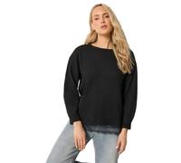 Long Tall Sally Women's Tall Lace Hem Knitted Jumper in Black | Size: 10/12