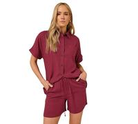Long Tall Sally - LTS Tall Linen Tie Shorts - Women's Dark Red