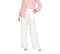Long Tall Sally - LTS Tall Linen Tie Waist Wide Leg Trousers - Women's White