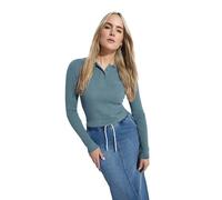 Long Tall Sally - LTS Tall Marl Knitted Polo Top - Women's Blue