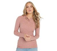 Long Tall Sally - Lts Tall Marl Knitted Polo Top - Women's Pink