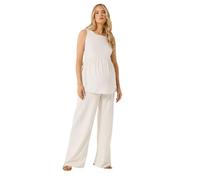 Long Tall Sally - LTS Tall Maternity Wide Leg Linen Trousers - Women's Cream