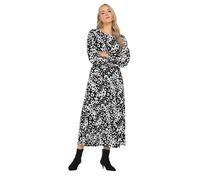 Long Tall Sally - LTS Tall Monochrome Animal Print Tea Dress - Women's Black