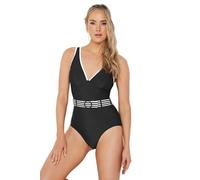 Tall Monochrome Belted Swimsuit Long Tall Sally Black 10