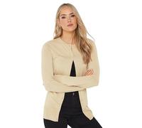 Long Tall Sally - LTS Tall Natural Brown Button Down Knit Cardigan - Women's