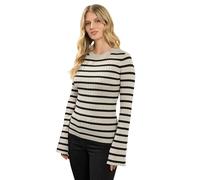 Long Tall Sally - LTS Tall Natural Brown Striped Ribbed Jumper - Women's