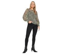 Long Tall Sally - LTS Tall Natural Sheer Leopard Print Blouse - Women's Brown