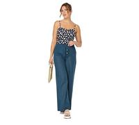 Long Tall Sally - LTS Tall Navy Cotton Wide Leg Beach Trousers - Women's