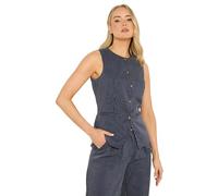 Long Tall Sally - Lts Tall Navy Pinstripe Waistcoat - Women's
