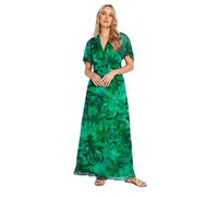 Long Tall Sally - LTS Tall Palm Print Mesh Wrap Maxi Dress - Women's Green