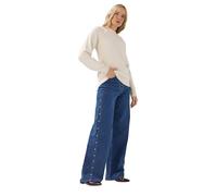 Long Tall Sally - Lts Tall Pearl Detail Cotton Wide Leg Jeans - Women's