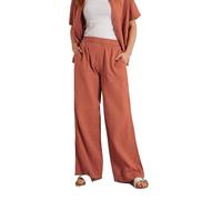 Long Tall Sally - LTS Tall Rust Cotton Cheescloth Wide Leg Trousers - Women's Orange