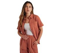 Long Tall Sally - Lts Tall Rust Cotton Cheesecloth Short Sleeve Shirt - Women's