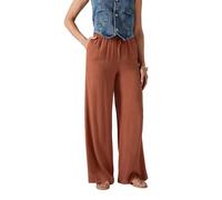 Long Tall Sally - LTS Tall Rust Linen Tie Waist Trousers - Women's Orange