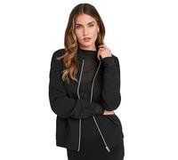 Long Tall Sally Women's Tall Scuba Zip Bomber Jacket in Black | Size: 12 Long Tall Sally Black 12
