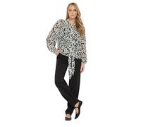 Long Tall Sally - LTS Tall Spot Print Tie Neck Blouse - Women's White