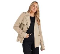 Long Tall Sally - LTS Tall Stone Faux Suede Trench Coat - Women's Brown