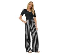 Long Tall Sally - LTS Tall Stripe Wide Leg Trousers - Women's Black