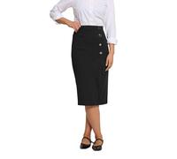 Long Tall Sally - LTS Tall Tailored Button Midi Skirt - Women's Black