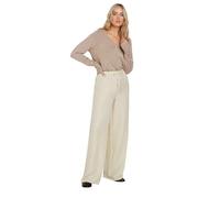 Long Tall Sally - LTS Tall Textured Wide Leg Trousers - Women's Cream