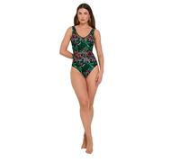 Long Tall Sally - LTS Tall Tropical Palm Ladder Trim Swimsuit - Women's Black