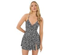 Long Tall Sally - LTS Tall Tropical Palm Skirted Swimsuit - Women's