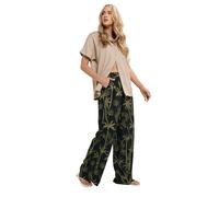 Tall Tropical Palm Wide Leg Trousers Long Tall Sally Black 14L