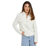 Long Tall Sally - LTS Tall White Boucle Zip Bomber Jacket - Women's