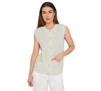 Long Tall Sally - Lts Tall White Knitted Metallic Button Vest Top - Women's