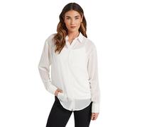Long Tall Sally - LTS Tall White Sheer Long Sleeve Shirt - Women's