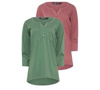 Long Tall Sally - LTS Tall 2 Pack & Blush Pink Henley Tops - Women's