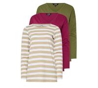 Long Tall Sally - LTS True Basics 3 Pack Tall & Green Cotton Long Sleeve T-Shirts - Women's