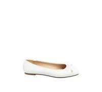 Long Tall Sally - LTS White Woven Ballerina Pumps in Standard Fit - Women's