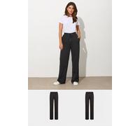 Long Tall Sally - LTS Tall 2 Pack Basic Wide Leg Joggers - Women's Black