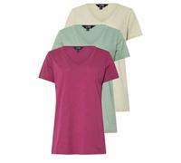 Long Tall Sally - LTS Tall 3 Pack Sage & Berry Red V-Neck T-Shirts - Women's