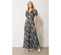 Long Tall Sally Tall Abstract Animal Wrap Maxi Dress In Black Black 8