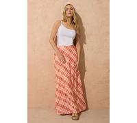 Long Tall Sally Women's Tall Abstract Maxi Skirt in Peach | Size: 14