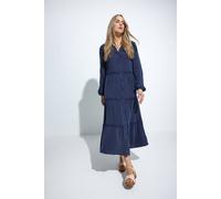 Long Tall Sally - LTS Tall Blue Acid Wash Tiered Dress - Women's