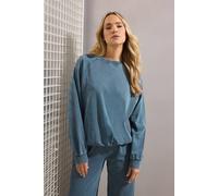 Long Tall Sally Women's Tall Acid Wash Sweatshirt in Blue | Size: 20