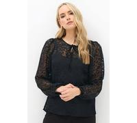 Long Tall Sally Tall Animal Burnout Blouse In Black Black 12